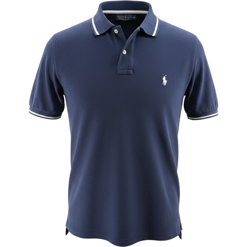 Polo Ralph Lauren Custom Slim Fit Navy Polo Shirt Mens XXL Vintage